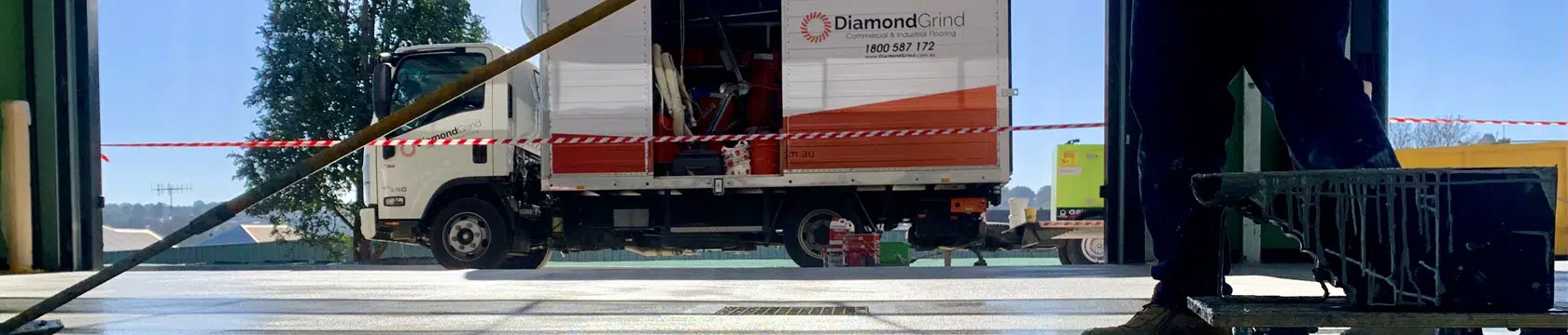 diamond grind epoxy truck