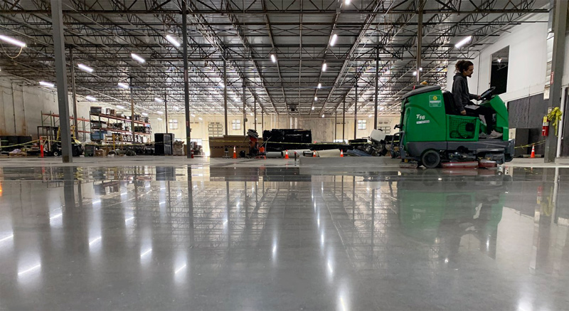 warehouse floors polished concrete