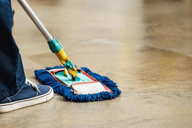 how to clean polished concrete floors