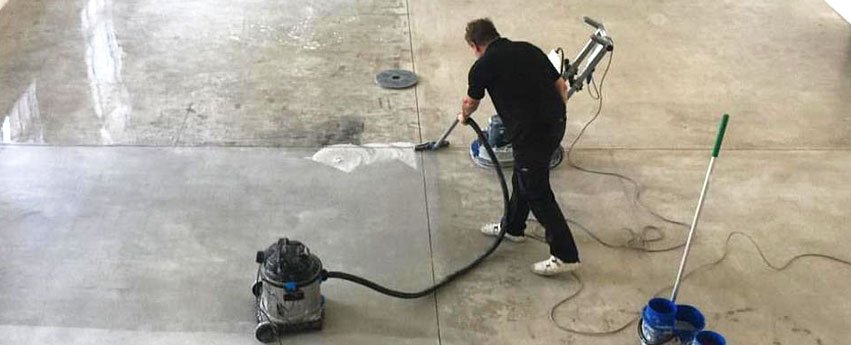 cleaning polished concrete floors