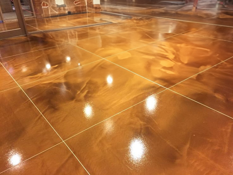 shiny concrete floors