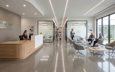 Diamond grind, polished concrete dental office flooring Polished Concrete Dental Office Flooring